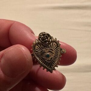 Gold Heart Eye Ring